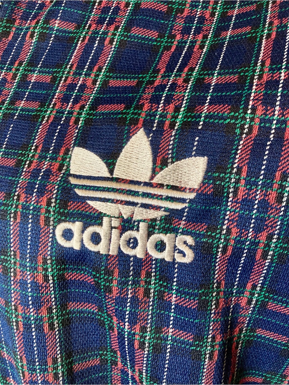 Vintage Adidas Originals Tartan Plaid 1/4 Zip-Up Polo Sweater - Picture 7 of 7